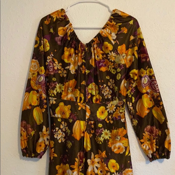 70’s style floral style empire waist dress - Picture 4 of 6